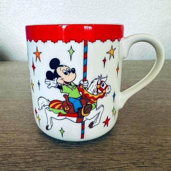 Disney Other - Disney Rainbow Carousel Mickey Mouse Character Ceramic Collector Coffee Mug